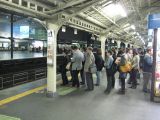 Waiting patiently in rows of two abreast