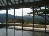 View to the temple and the tower from the lobby of the museum   
