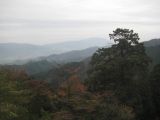 View to the Koya mountains from a little station in the mountain village of Koyasan